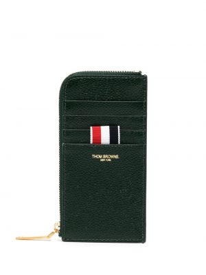 Kožená peněženka na zip Thom Browne zelená
