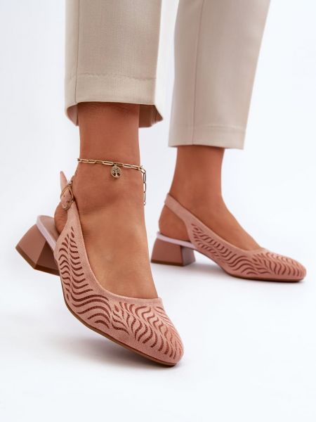 Полуотворени обувки с висок ток Kesi розово