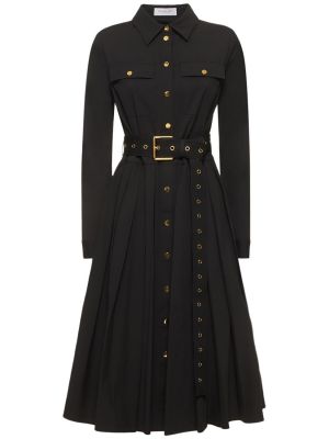Bombažna midi obleka Michael Kors Collection črna