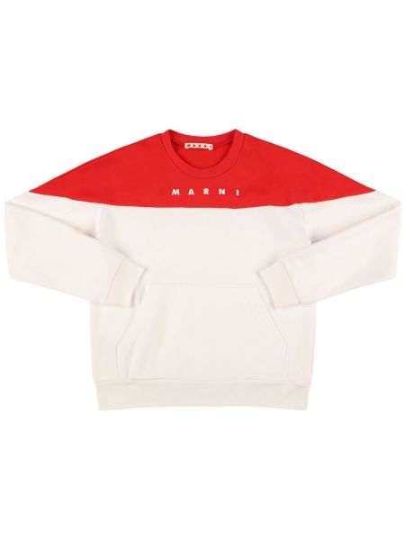 Crewneck sweatshirt i bomull för tjejer Marni Junior vit