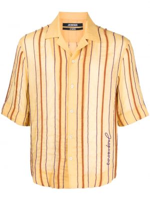 Camicia ricamata a righe Jacquemus giallo