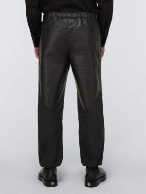 Nylonové kožené teplákové nohavice Givenchy čierna