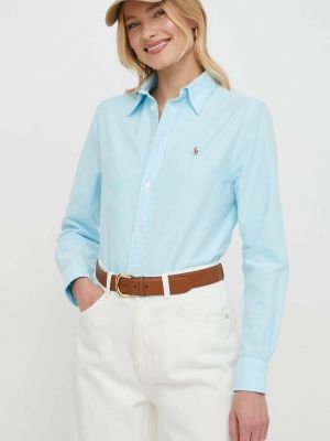 Bavlněná košile relaxed fit Polo Ralph Lauren modrá