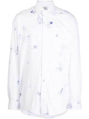 Bavlnená košeľa s potlačou Vetements biela