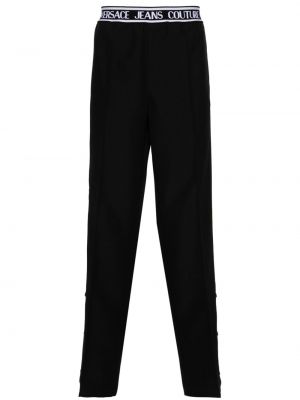 Pantaloni cu picior drept Versace Jeans Couture negru