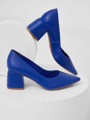 Magassarkú bőr flip-flop Answear kék