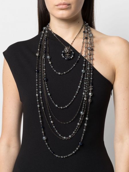 Collar con perlas Chanel Pre-owned gris