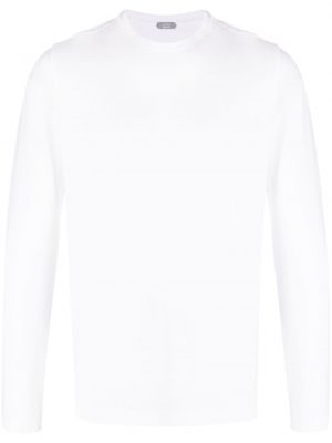 T-shirt en coton avec manches longues Zanone blanc