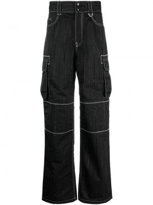 Pantaloni cargo cu imagine Marine Serre negru