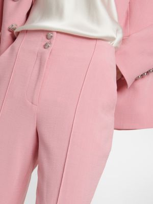 Pantaloni cu picior drept cu talie înaltă Veronica Beard roz