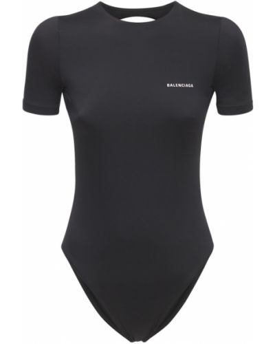 Plavky s otevřenými zády Balenciaga černé