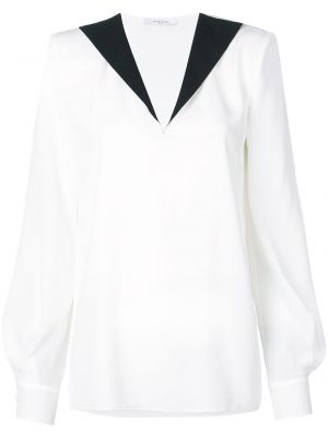 Blusa con escote v Givenchy blanco
