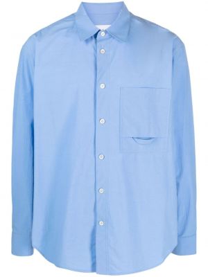 Camicia ricamata Solid Homme blu