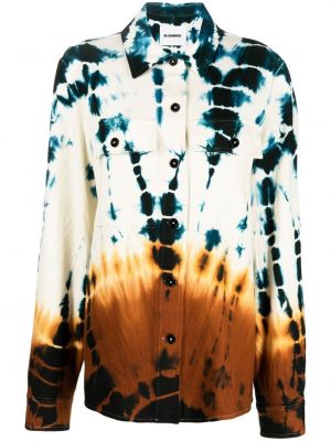 Volnena srajca s potiskom z abstraktnimi vzorci Jil Sander