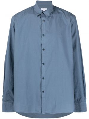 Памучна риза Sunspel синьо