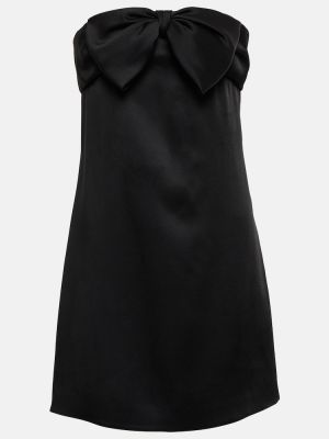 Satenska obleka Saint Laurent črna