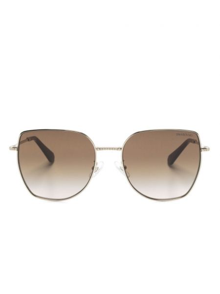 Oversize слънчеви очила Swarovski златисто