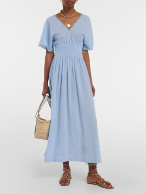 Sukienka długa bawełniana Heidi Klein niebieska