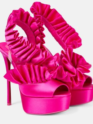 Satynowe sandały Christian Louboutin różowe