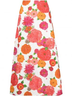 Kvetinová dlhá sukňa s potlačou La Doublej