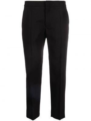 Vlněné strečové kalhoty s kapsami Chloé - černá