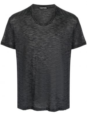 Βαμβακερή μπλούζα με στρογγυλή λαιμόκοψη Tom Ford μαύρο