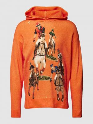 Dzianinowy sweter Polo Ralph Lauren pomarańczowy