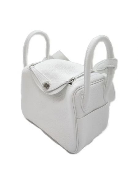 Bolsa de hombro de cuero retro Hermès Vintage blanco