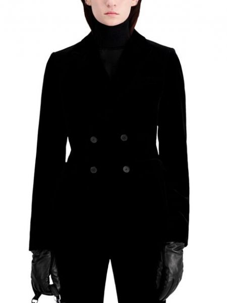 Бархатный пиджак The Kooples черный