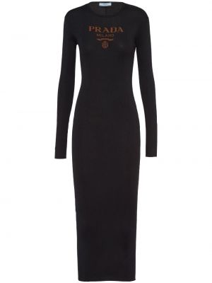 Midi haljina Prada crna