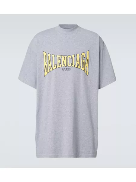 Oversized jersey bomull t-skjorte Balenciaga grå