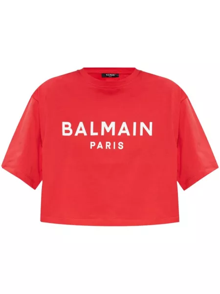 Printti t-paita Balmain punainen