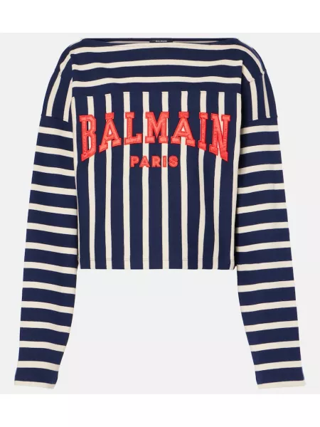 Çizgili pamuklu atlet Balmain