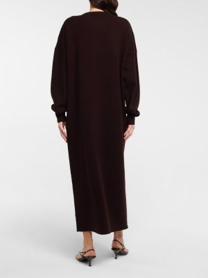 Kašmírové midi šaty Extreme Cashmere fialová