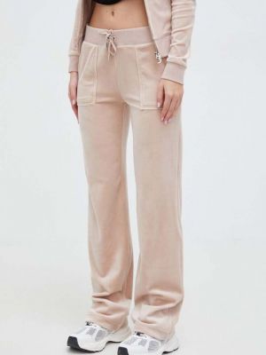 Велюровые тканевые брюки Juicy Couture бежевые
