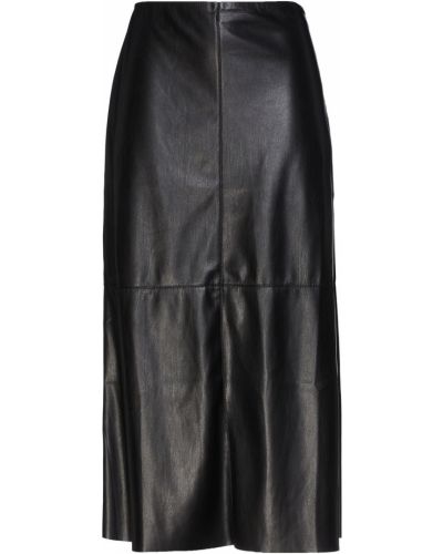 Černé midi sukně kožené Nanushka