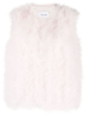 Hedvábná vesta z peří Yves Salomon růžová