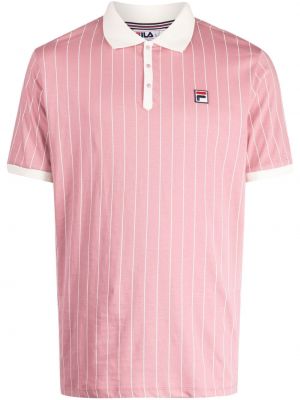 Polo majica s črtami Fila roza
