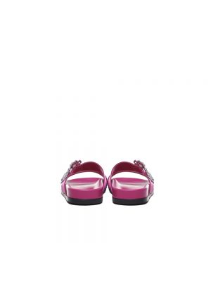 Sandalias de raso con hebilla Manolo Blahnik rosa