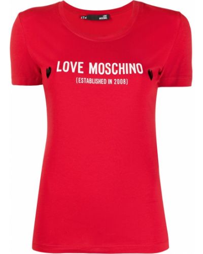 Camiseta con estampado Love Moschino rojo