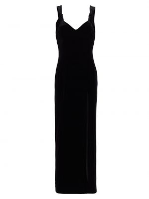 Бархатное длинное платье Galvan черное