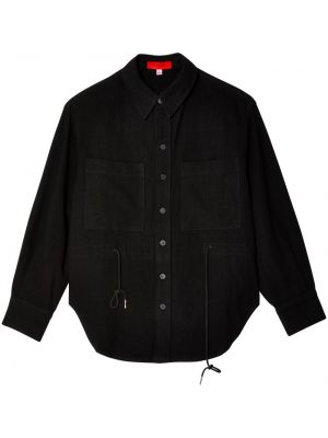Λινό πουκάμισο Eckhaus Latta μαύρο
