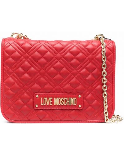 Quiltad väska Love Moschino röd