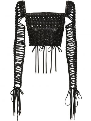 Bluza z vezalkami s čipko Dolce & Gabbana