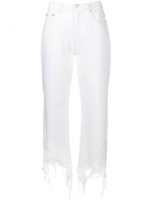 Straight fit džíny s oděrkami Stella Mccartney bílé