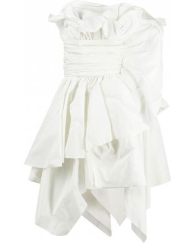 Vestido de cóctel con escote pronunciado drapeado Nervi blanco