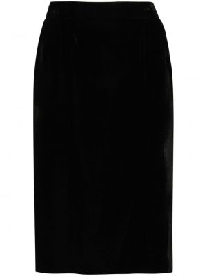 Fustă de catifea Christian Dior negru