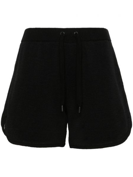 Shorts en tricot ajourées Brunello Cucinelli noir