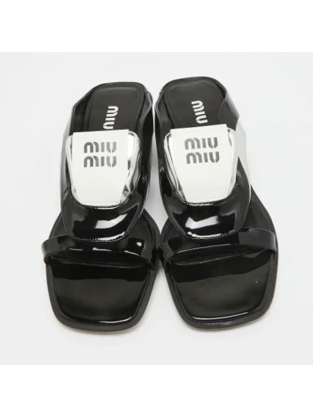Sandalias de cuero Miu Miu Pre-owned negro
