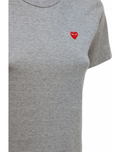 Bavlněné tričko s výšivkou se srdcovým vzorem Comme Des Garçons Play